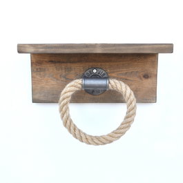 Hanah Home Boruraf136 Gancho de tubo de madera y cuerda Nogal